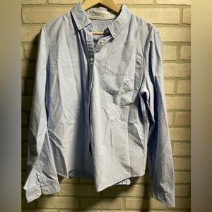 Extra large blue button down